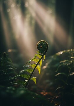 Fern growth sunlight