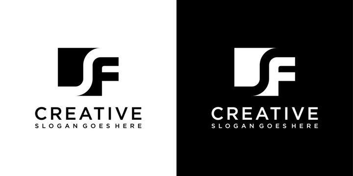 SF or FS initial letter logo design vector concept