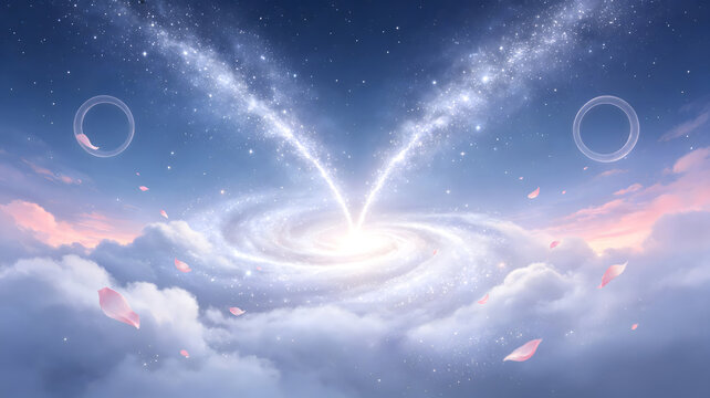 Qixi Intersecting Galaxy Abstract Romantic Background