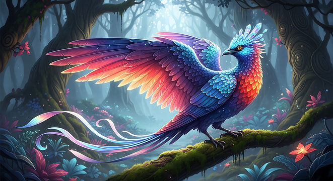 bird of paradise in the night