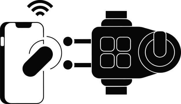 Smartwatch Connecting to Smartphone via Bluetooth Technology
