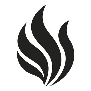 Stylized flame icon with curved lines and pointed tips  graphic design element icon