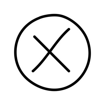 PNG Minimal black circle X icon isolated on transparent background