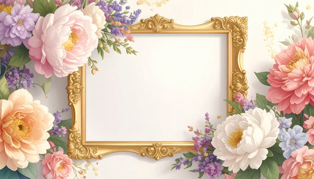 Floral frame with copy space