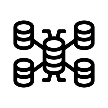 Database network illustration for technology and storage solutions