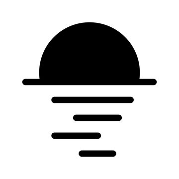 Sunset Symbol Logo Art with Lines Going Down