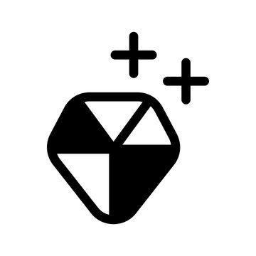 A luxurious diamond icon with plus signs, symbolizing wealth and elegance in a digital context.