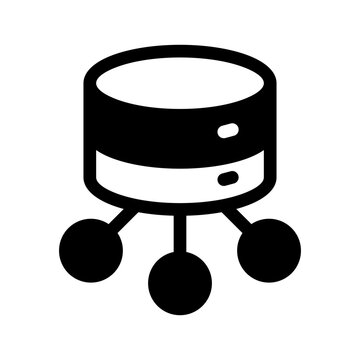 Database server structure illustration for network storage and technology