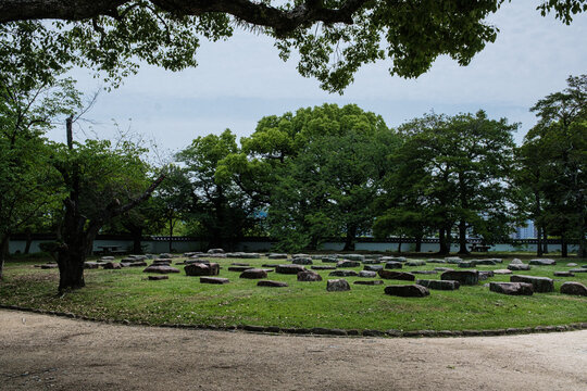 岡山県岡山城本丸礎石列礎の記憶