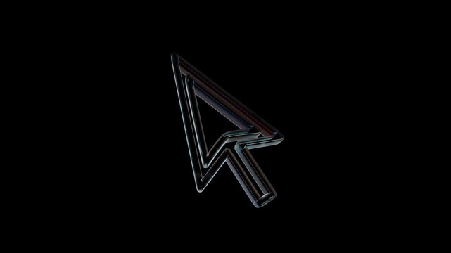Shiny glass computer mouse cursor arrow icon 3d icon