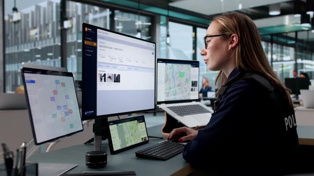 Police Officer Managing Criminal Case Files