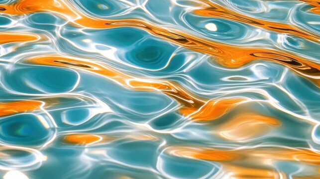 Mesmerizing Oceanic Patterns Formed by Interplay of Golden Light and Blue Water Surface Reflections