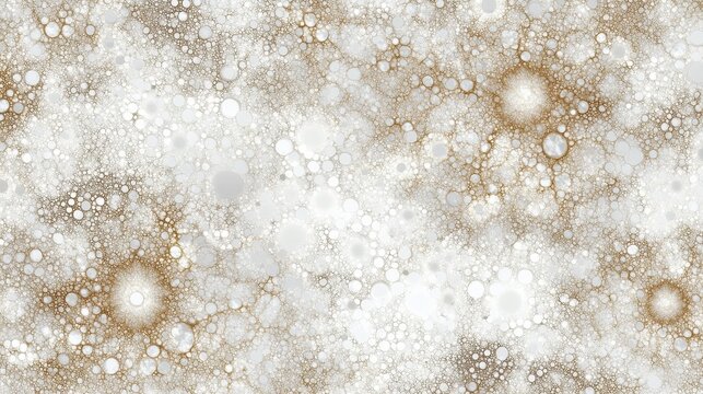 Intricate Abstract Network of Bubbles and Interconnections with Subtle Golden Hues