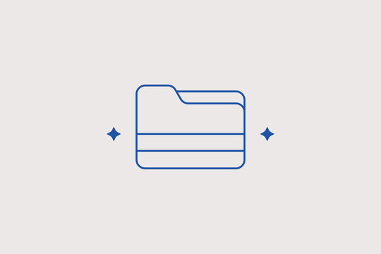 Document folder line icon for archive. Vector illustration for notary office, corporate bookkeeping, school administration.
