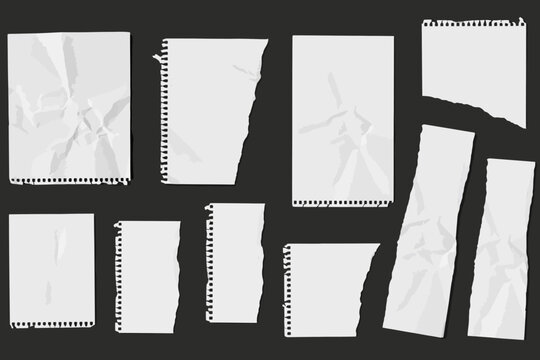 Torn white paper sheets with spiral binding