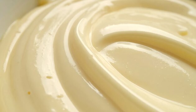 Thick creamy white sauce with smooth ripple textures.