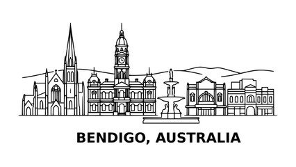 Fototapeta premium Bendigo Historic Architecture Line Art Australia