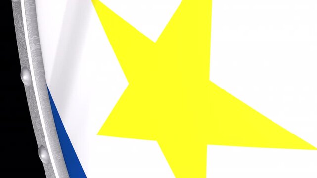 Metallic Shield Transitions with the Flag of Special Municipality Saba of Netherlands