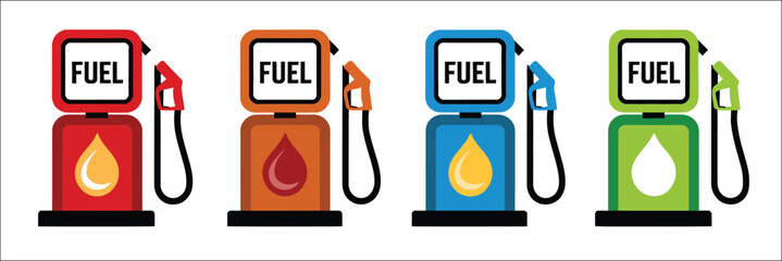 Gas station pump illustration, fuel nozzle and petrol pump vector, refueling equipment for automotive service, energy supply concept, transparent background, modern fuel station vector illustration de © MstAleya