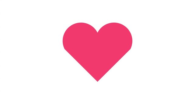 A pink heart shape object on a transparent background symbolizes love and emotions.