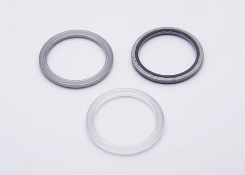 Three o rings on a white background isolated on a transparent background ai generated