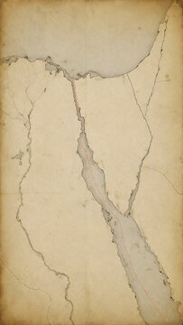 Dusty Suez Canal Paper Map