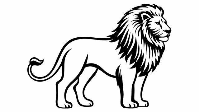 Majestic lion vector illustration featuring a powerful wildlife silhouette, ideal for logos, branding, sports mascots, and nature-themed designs.