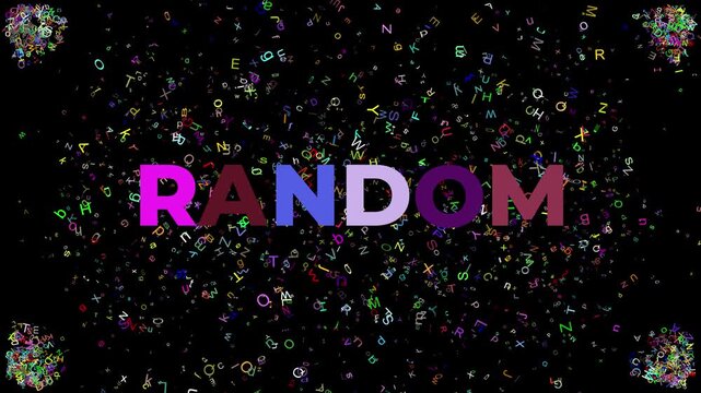 explosion of MANY CHARACTERS with the large RANODM text growing