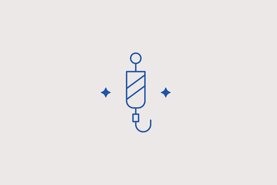Crane hook block line icon for logistics. Vector illustration for shipping port, warehouse loading, construction site, hoist services.