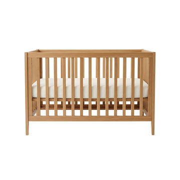 Wooden baby crib with mattress