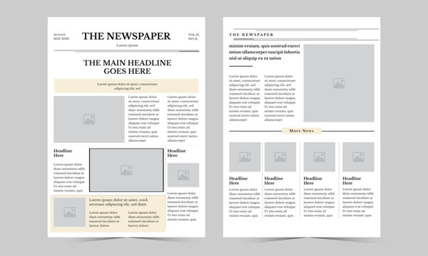 Elegant newspaper design layout Minimalist Newspaper Article Template