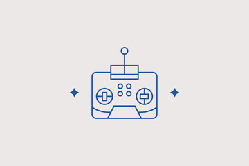 Remote control game pad line icon for electronics. Vector illustration for drone piloting, tech store, gaming app development. © HenryFord