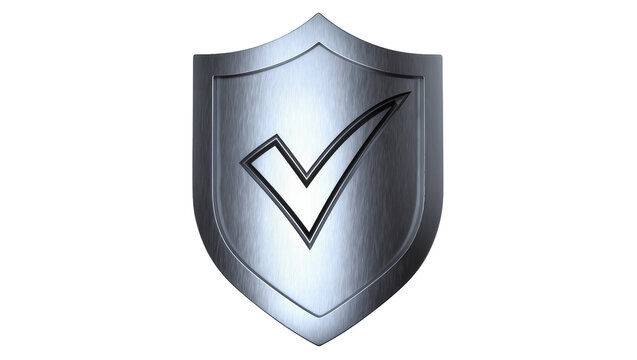 Silver shield with checkmark symbol