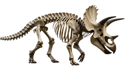 Triceratops dinosaur skeleton fossil, ancient reptile bones © Maria