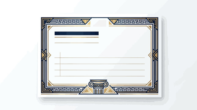 Certificate with decorative border design.