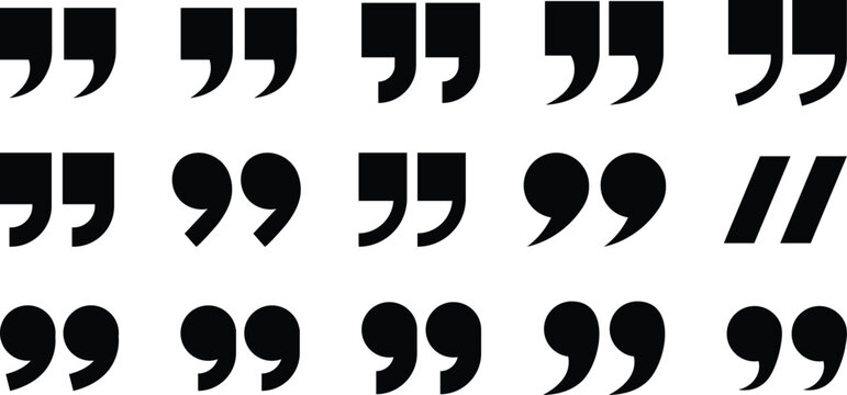 Quote Mark Speech Icons. punctuation marks for dialogue.  typography speech text and communication design. Speech mark and inverted commas sign