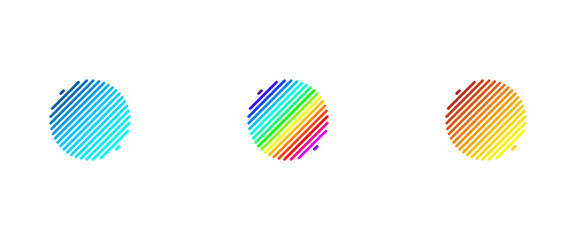 Abstract Diagonal Lines Circle Globe Logo with Rainbow Gradient © ViziNexus