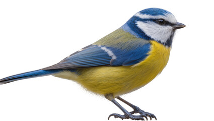 Blue tit bird with yellow and blue feathers perched © Natalia