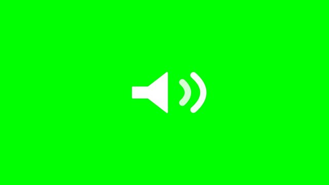 Volume Up Icon Animation on Green Screen