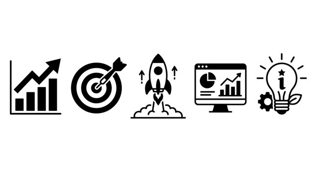 Business strategy and innovation icons.