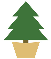 Fototapeta premium Potted Christmas Tree Clipart PNG
