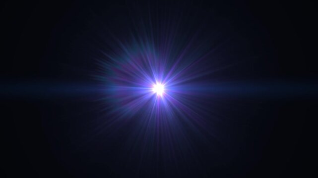 camera lens flare blue light and rays flicker glowing isolated alpha channel video stream overlay motion design element
