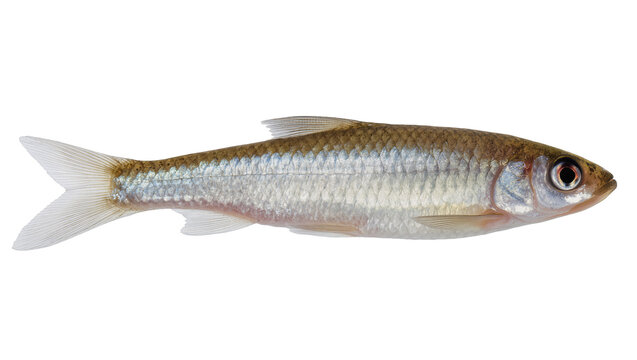 Small silver fish with brown back and fins