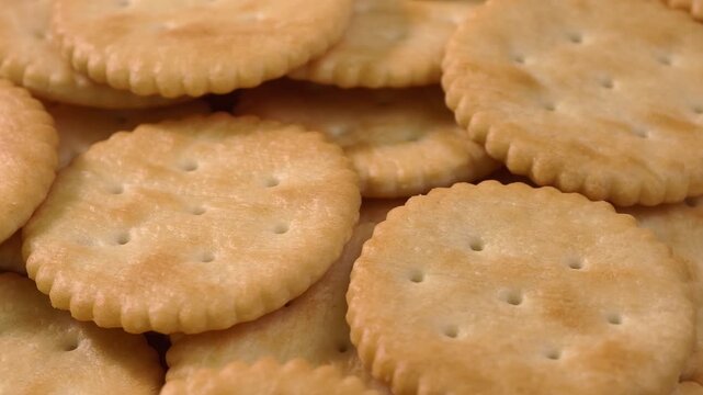 A close-up view of crackers in a bowl