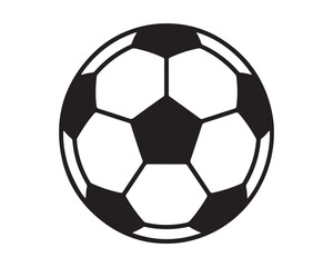 Fototapeta premium Classic Soccer Ball Black and White Vector Icon Isolated on White Background