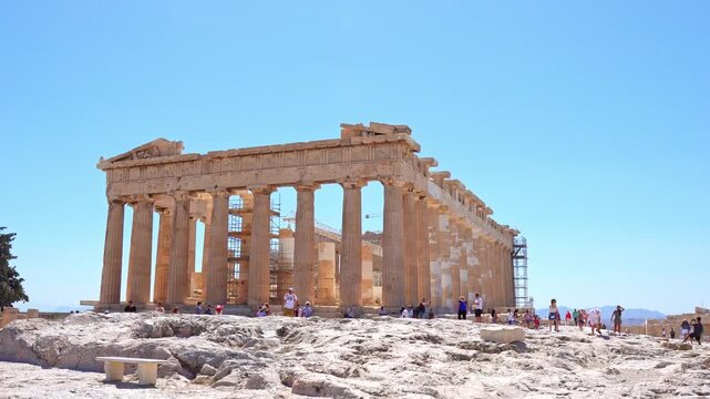Ancient Parthenon temple at the Acropolis of Athens, Greece
