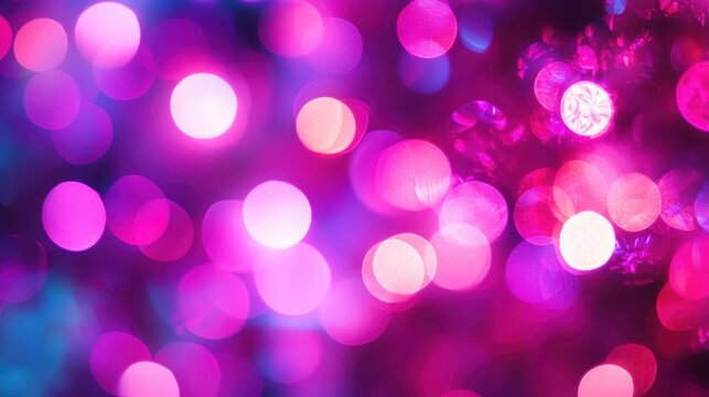 Vibrant Abstract Bokeh Lights With Rich Purple And Pink Hues Creating A Magical Blurred Background Effect