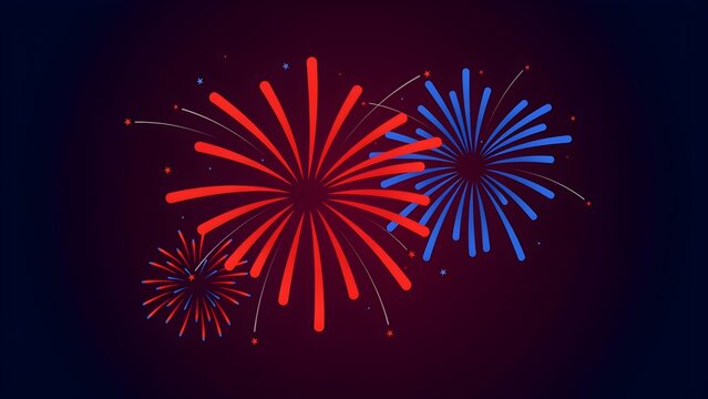 Colorful fireworks exploding at night sky