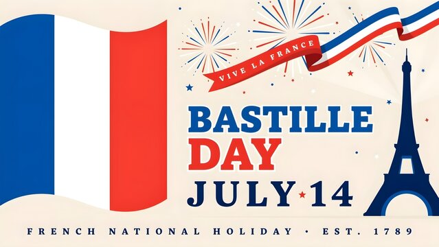 Bastille day celebration with eiffel tower