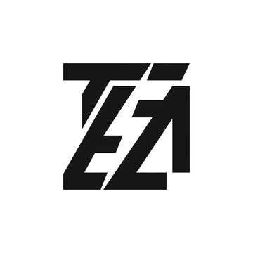 Abstract geometric TZ monogram logo design.